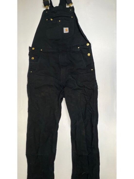 Carhartt Other - Carhartt Men’s R01 36x34 Relaxed Fit Black Cotton Duck Bib Overalls Double Knee